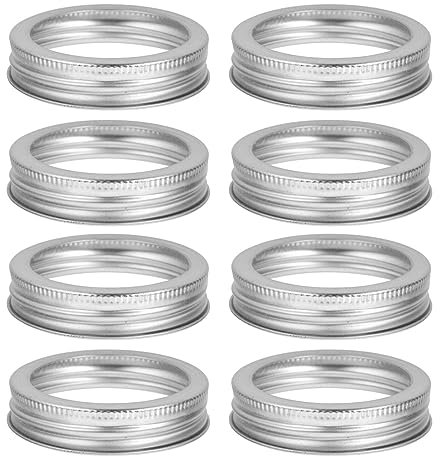 DOITOOL 24pcs Airtight -type Pickling Household Kitchen Home Mouth Freezing Covers Wide -type Lid Metal Bands Steel Storage Reusable Regular Jars Cover Dates 86mm Canning Rings