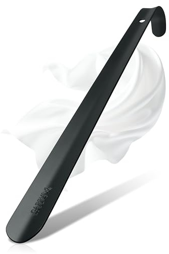 Carry Edberg® 42 cm Metall Schuhanzieher lang Stabil schwarz | Edelstahl-Schuhlöffel