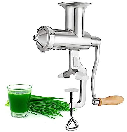 KELUNIS Heavy Duty Stainless Steel Wheatgrass Manual Hand Juicer with Sieves & Silicone Mat Home Health Juice Extractor Tool for Vegetables Fruits Wheatgrass