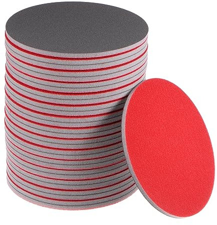 QUARKZMAN 30pz 800 Grana Satinatura Spugna 6 Pollici Gancio e cerchio Spugna Satinatura Disco Umido/Asciutto per Auto Legno Muro a Secco Metallo
