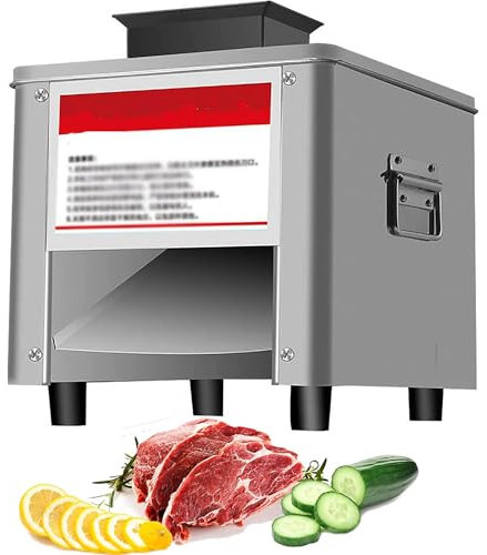 Qiang Cortadora Fiambre Electrico 850w 200kg/H Máquina Cortadora De Carne De Espesor Ajustable 2,5-21Mm para Uso Doméstico Comercial,Fácil De Limpiar,Rebanadas Tiras Cubos,2.5-20mm