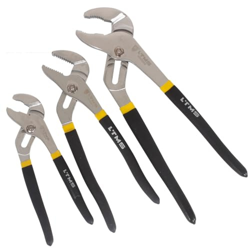 3Pcs Water Pump Pliers Wide Jaw Capacity Plumbing Grips Adjustable Tongue and Groove Pliers for Home Repair, DIY Projects(3 Sizes)
