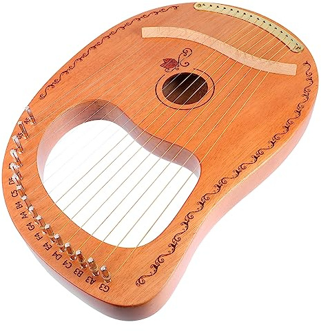UPKOCH Tragbare Leierharfe 16-saitige Lyre Harfe mit Langanhaltendem Klang und Zartem Design für Kindermusikinstrumente und Musikzubehör