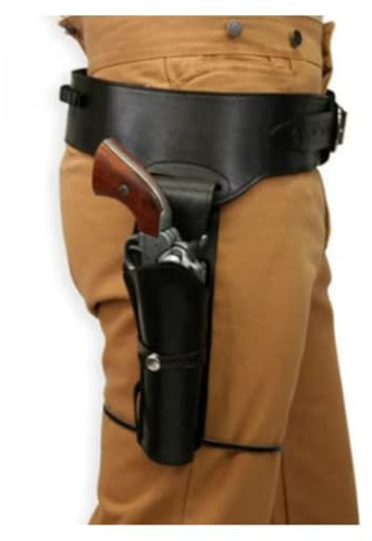 Generic Mittelalterliches PU-Leder Pistolenholster - Beidhändig, Schwarz, One Size, Schnallenverschluss - Perfekt für Cosplay, Halloween und Theateraufführungen