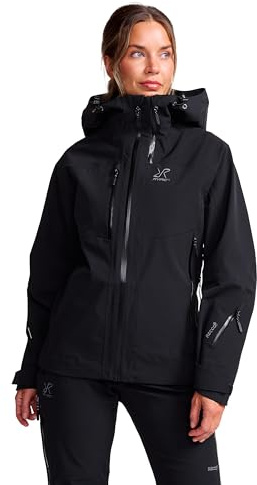RevolutionRace Cyclone 3L Shell Jacket für Damen, Wasserdichte Jacke mit Recco-Reflektoren zum Wandern, Black, M