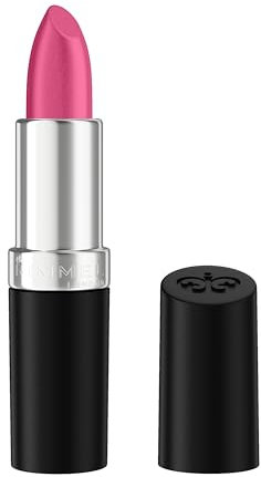 Rimmel Lasting Finish, 350 Pink Power, Rossetto Satinato, Lunga Durata, Finish Satinato, Ricco Colore, Idratante, Formula Vegana, 4g