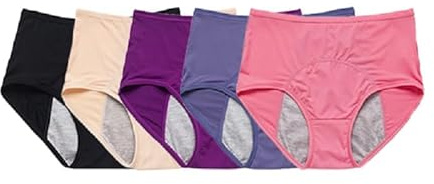 Braguitas Menstruales para Niñas A Prueba de Fugas Absorbentes de Algodón Ropa Interior deportiva Protectora Cómodas Paquete de 5 Paquete Múltiple Talla Xl