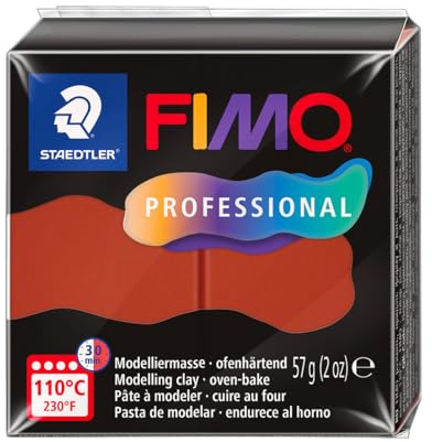 STAEDTLER 8040-74 ST, modelleringsmassa Fimo Prof 57 g terrakotta, standard | Ugnhärdande, fast konsistens, hög formstabilitet – för avancerad – artikelnr. 8040-74