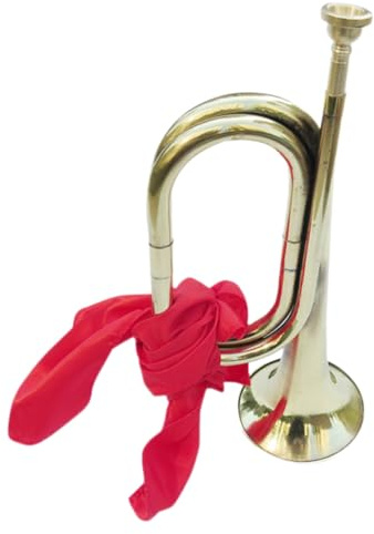ifundom Kavallerie Signalhorn Trompete aus Kupfer mit Kräftigem Klang und Komfortablem Griff für Bühnenauftritte und Blaskapellen in Glänzendem Gold