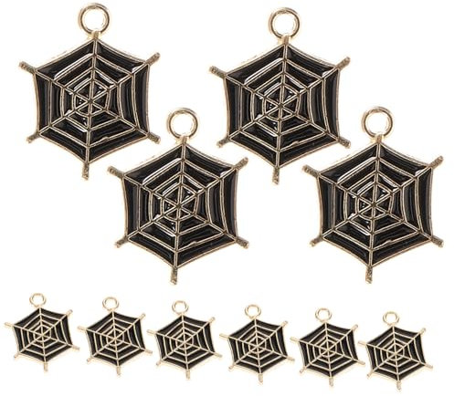 PHENOFICE 10stücke Metall-charms in Spinnennetz-form Lose Spiderweb-charms Für Diy-schmuckherstellung Spacer-anhänger Basteln