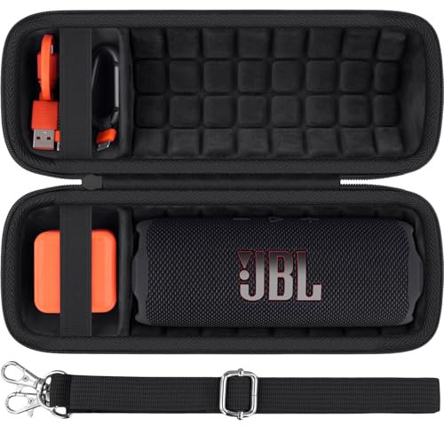 Baval Hard Portable Case Compatible With JBL Flip 7 Portable Wireless Bluetooth Waterproof Speaker(Black Case)
