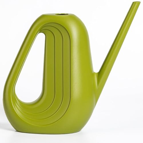 Plastia Gießkanne Klein für Zimmerpflanzen, 1,4 L, Grün | Blumengießkanne aus recyceltem Kunststoff, Gießkanne mit langem Ausgießer für einfache Bewässerung