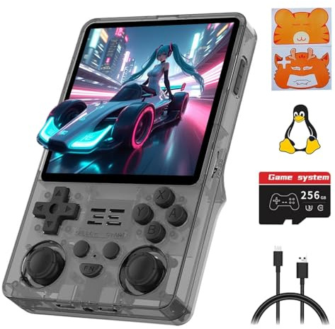 Meiurlex RGB20SX Handheld Game Console, 16+256G Pre-installed 30000 Gmaes, 4-Inch IPS Open Source Linux Retro Portable Gaming Console, Handheld Emulator Gift for Adults
