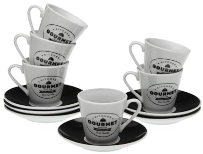 SET 6 TAZAS CAFE CON PLATO GOURMET