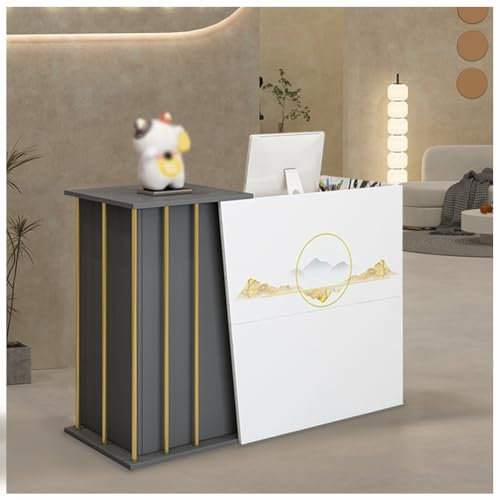 SPXMQSS Rezeptionstheke, Empfangstheke Kosmetikstudio, Bürotheke Rezeption Tisch mit 2 Schubladen Empfangstresen Für Salon, Bekleidungsgeschäft, Rezeption B 90x140 cm