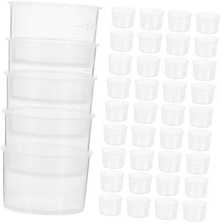 UTHCLO 200pezzi Tazze Graduate Per Resina Epossidica Misurini in Plastica Trasparente Da Tazze Per Miscelazione Liquidi Misurazione Per Pigmenti e Vernici