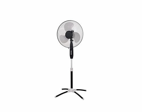 EMPOTEC Ventilatore a Piantana da Pavimento Oscillante 45w, Pale da 40cm, 3 Velocità, Reclinabile Verticalmente, Base Robusta Anti-ribaltamento da 60cm, Altezza da Terra 130cm