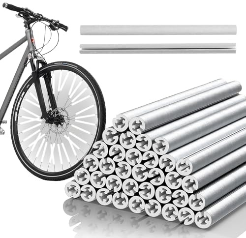 Bomxmon Bicycle Spoke Reflectors, Bike Wheel Spoke Reflectors, 360° Visibility Reflectors for Bicycle, Easy Assembly(36 Pcs, Grey)