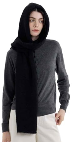 WUODHTW Gestrickter Kapuzenschal für Damen und Herren, Wintermütze, Sturmhaube, Strickmütze, Mütze, Halstuch, Schal