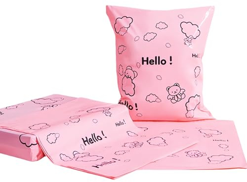 WACCOMT Pack 50 Sobres de EnvíO Rosa de Polietileno para Ropa Bolsas de EnvíO Autoadhesivas para PequeñAs Empresas EnvíO de Paquetes Bolsas de Envoltura para Regalo (15x20+5cm (5.9x7.87+2 inch))