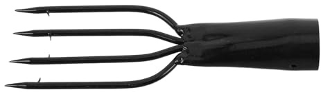 GOOHOCHY Forchetta da Pesca a 4 Punte in Acciaio Inossidabile Nero con Ardiglione Strumento per Pesca in Mare e Acqua Professionale per Catture Sicure e Precise