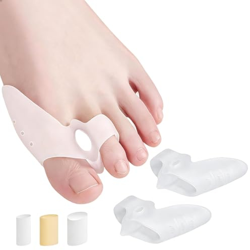 SHYSBV 2 Stück Zehenspreizer Silikon mit 3 Paar Stecker – Zehenstrecker Zehentrenner zur Hallux Valgus Korrektur, Großzehen-Ballenschutz, Wiederverwendbare Zehenseparatoren für Damen und Herren