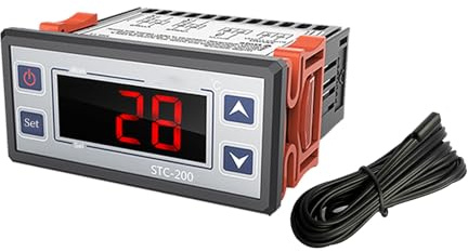 Elitech STC-200+ Digitaler Temperaturregler mit Kühl/Heiz/Alarmmodus, Kompressorverzögerung & 2-stufiger Parametereinstellung, für Kühlschrank, Gefrierschrank, Aquarium, 220V AC