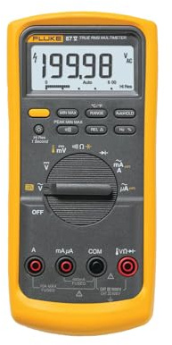 Fluke 87V Industrial Digital Multimeter, for Advanced Troubleshooting, Measures 1000 V AC/DC, Peak Min/Max, Low Pass Filter, Includes TL75 Test Leads, AC175 Alligator Clips, 80BK Temp Probe