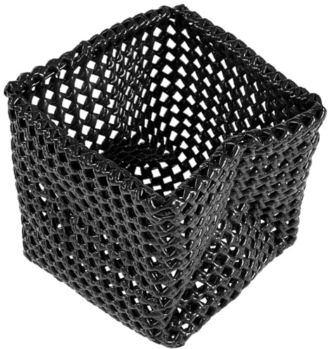 Möve Tube Quadratischer Korb 15 x 15 x15 cm aus formbarem Kunststoff, Black