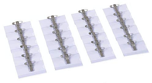 Europel Porte-badges nominatifs avec pince crocodile, épingle de sécurité et étui pour cartes vierges (lot de 24) | Porte-cartes d'identité horizontal pour écoles, bureaux | 75 x 40mm