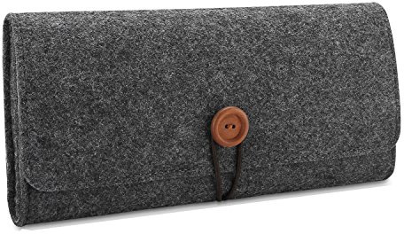 ProCase Carrying Case for Nintendo Switch OLED Model & Nintendo Switch, Portable Travel Bag Ultra Slim Felt Pouch for Switch 2017 / Switch OLED Model 2021 with 5 Game Cartridges Holders –Grey