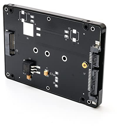 Pxyelec NGFF M.2 SSD Solid State Drive To 2.5inch SATA 7+15Pin Adapter Card with Enclosure Black for Laptop/ Desktop