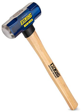 Estwing 4-Pound Hard Face Sledge Hammer for Demolition / Stake Driving, 50-55 HRC, 16-Inch Hickory Handle, Ergonomic Grip, Durable Construction