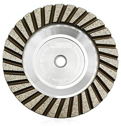 SHDIATOOL Roue de meulage diamant 5 pouces en aluminium, Tourets à meuler, Disque pour disqueuse de filetage M14 pour granit marbre béton, 100, Argenté, 1