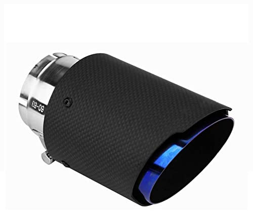 Iriisy Tubo de Silenciador de Escape de Fibra de Carbono para Coche Puntas de Escape Universales de 60mm - 63mm Garganta de Cola Salida del Tubo de Escape Trasero