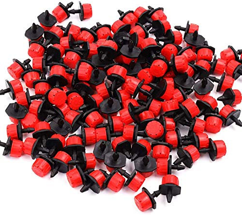 Gocciolatore Irrigazione a Goccia DIY Micro Goccia Sistema Automatico Irrigazione Tubo Gocciolatori Valvola Filtro Connettori Acqua Giardino Gocciolante 100Pezzi