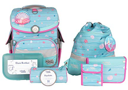 Timeless Air+ Schulranzen-Set - 7-teilig - für Mädchen und Jungen - ergonomisch (Lilly (Meerjungfrau))