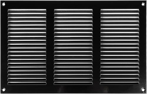 Vent Systems 300 x 200 mm - Nero - Griglia di ritorno dell'aria in metallo con schermo di protezione dai parassiti integrato