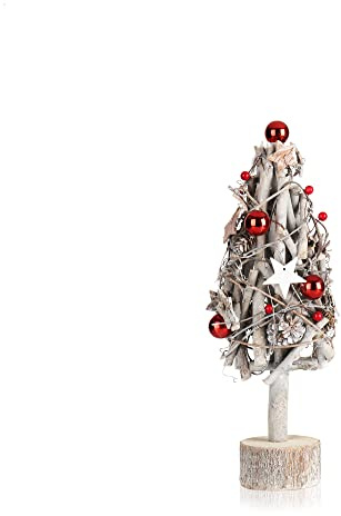 COM-FOUR® Deko-Weihnachtsbaum, dekorativer Kleiner Schmuckbaum | tolle Tischdeko - optimal für die Adventszeit - ergänzt Kränze und Girlanden