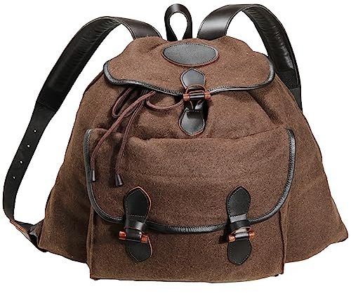 K&S Wildkameras Lodenrucksack Gebirgsrucksack Jagd Braun mit großer Außentasche und Schweißeinlage 25L Jagdrucksack Loden Geräuscharm