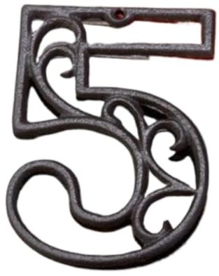 ausuky Hausnummernschild aus Gusseisen, Hausnummer, Hausnummern, Hausnummern, Schild (5)