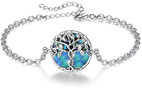 CELESTIA Bracelet Arbre de Vie/Nœud de Sorcière, Bracelets Femme Argent Sterling 925, Bijoux Cadeau pour Maman Fille Soeur