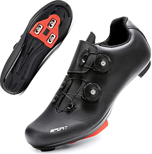 Cykelskor för män för kvinnor racercykel ridskor SPD inomhus utomhus cykelskor med look Delta Cleats, 209svart, 36/37 EU