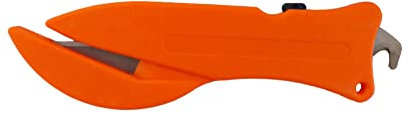 Fish 3000 Enclosed Blade Safety Box Cutter with Manual Retract Hook Blade Orange (5)