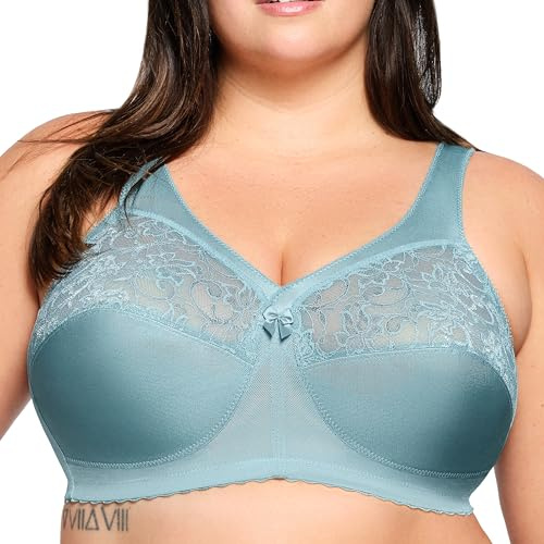 Glamorise MagicLift Original Support Bra Wirefree #1000, Sujetador Mujer, Azul Glaciar, 125C