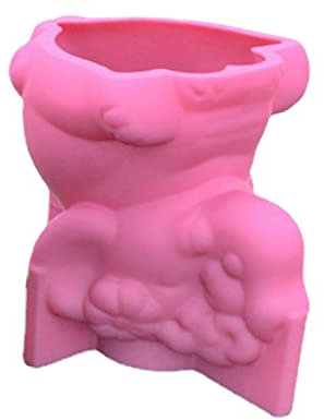 Harilla Niedlicher Elefant Blumentopf Silikonform, Stift Kerzenhalter Formen Mould, Epoxidharz Gießform Beton Blumenvase Silikonformen Gießformen Tier Pflanzgefäße Formen Home Office Dekoration, Rosa