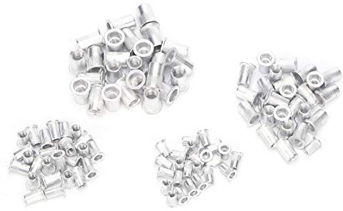 Set di Dadi per Rivetti Ciechi da 100 Pezzi, Accessori per Dadi per Rivetti Ciechi, Dadi per Rivetti in Alluminio M4/M5/M6/M8
