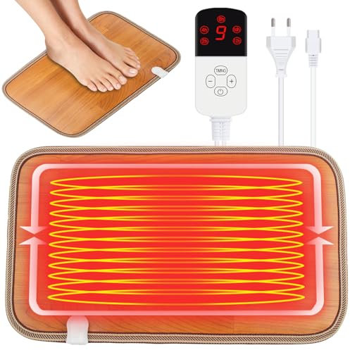 IXYHKB Scaldapiedi Elettrico con Interruttore a Pedale, 2 Livelli Tappetino Riscaldato per Piedi, 220V Tappetino Riscaldante da Piedi in Cristallo di Carbonio, Cuscinetto Riscaldante per Ufficio Casa