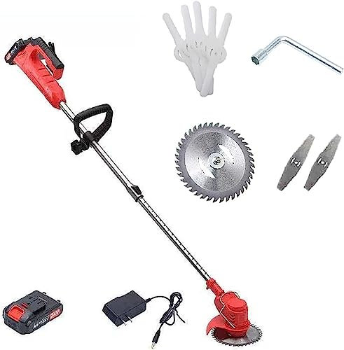 RUTAVM Peut être Tenu à la Main Tondeuse à Gazon sans Fil, 24 V électrique Portable désherbeur de Jardin Longueur réglable Rechargeable Maison Petite Tondeuse