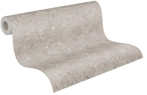 Livingwalls Beton-Vliestapete – Beige – Used-Look – 10,05 x 0,53 m | Urbane Betonoptik als Akzentwand – matte Strukturtapete, ansatzfrei & spurlos abziehbar – für Wohnzimmer & Büro